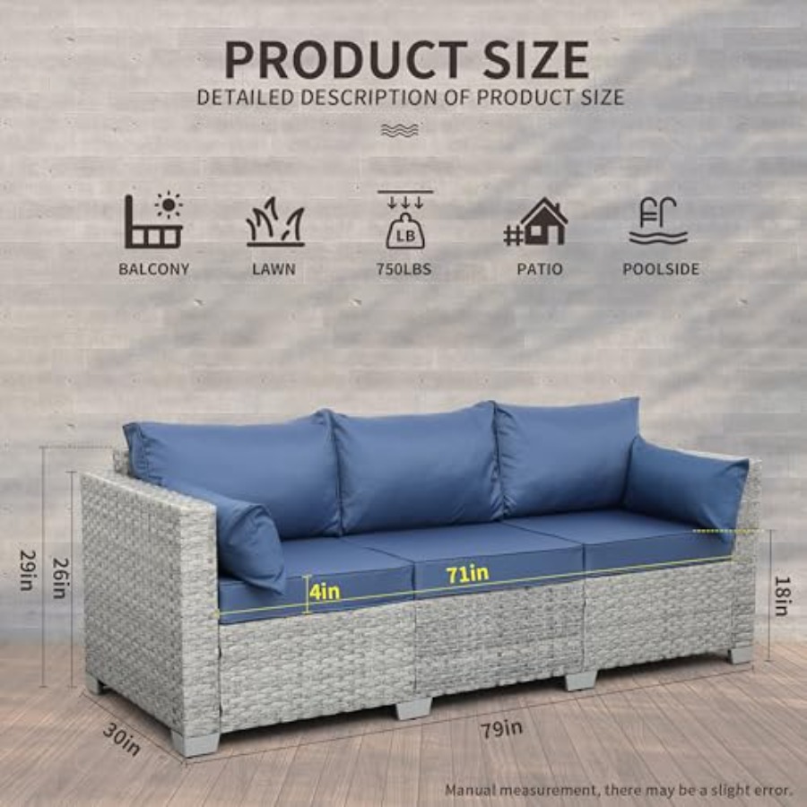 Outdoor Couch 3 Seater Wicker  - Outdoor Furniture Balcony recensie en prijs