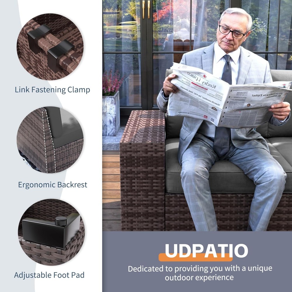 Sectional Sofa Set with Fire P - Outdoor Furniture With Fire Pit recensie en prijs