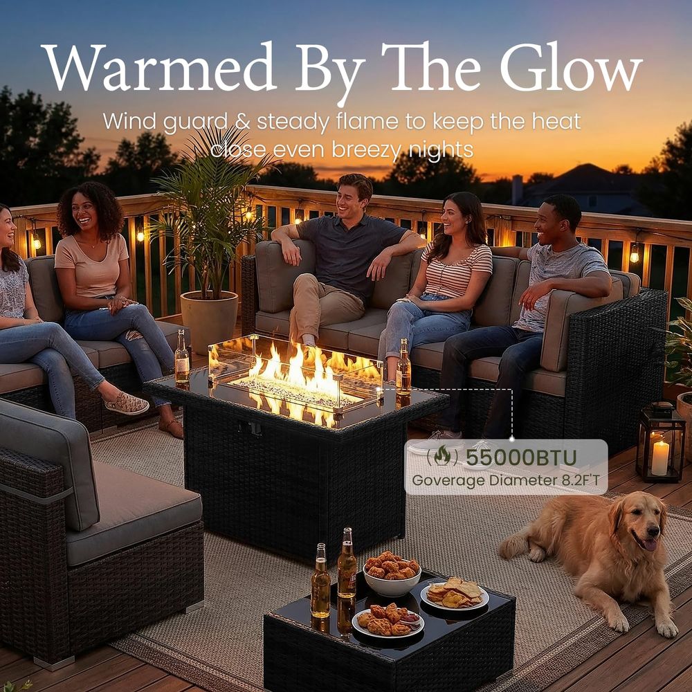 15 Piece Patio Furniture Set w - Outdoor Furniture With Fire Pit recensie en prijs